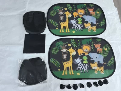 Sun shade: Heat Insulation Curtains, Cartoon Car Side - 4930-snake8-black-suction-cups