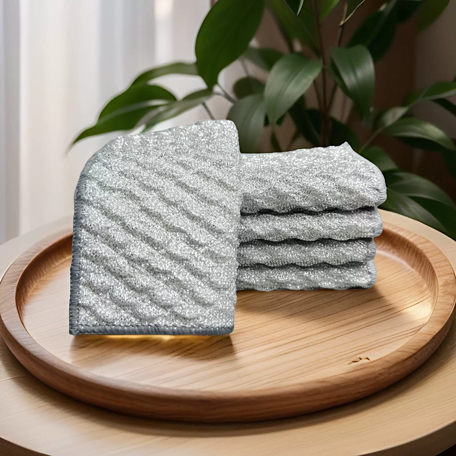 加大尺寸20cm泡泡洗碗巾银丝布棉纱布双面可用加厚不沾油布百洁布