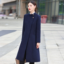 空姐呢子大衣女冬长款气质毛呢外套保暖工装售楼部接待迎宾工作服