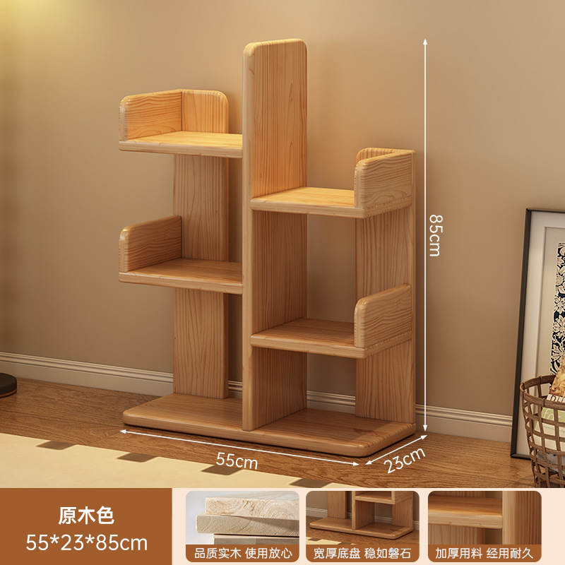 Cactus de madera sólida estante creativo en forma de árbol estante de almacenamiento de hendidura estante de almacenamiento no ocupa espacio estante librería de dormitorio