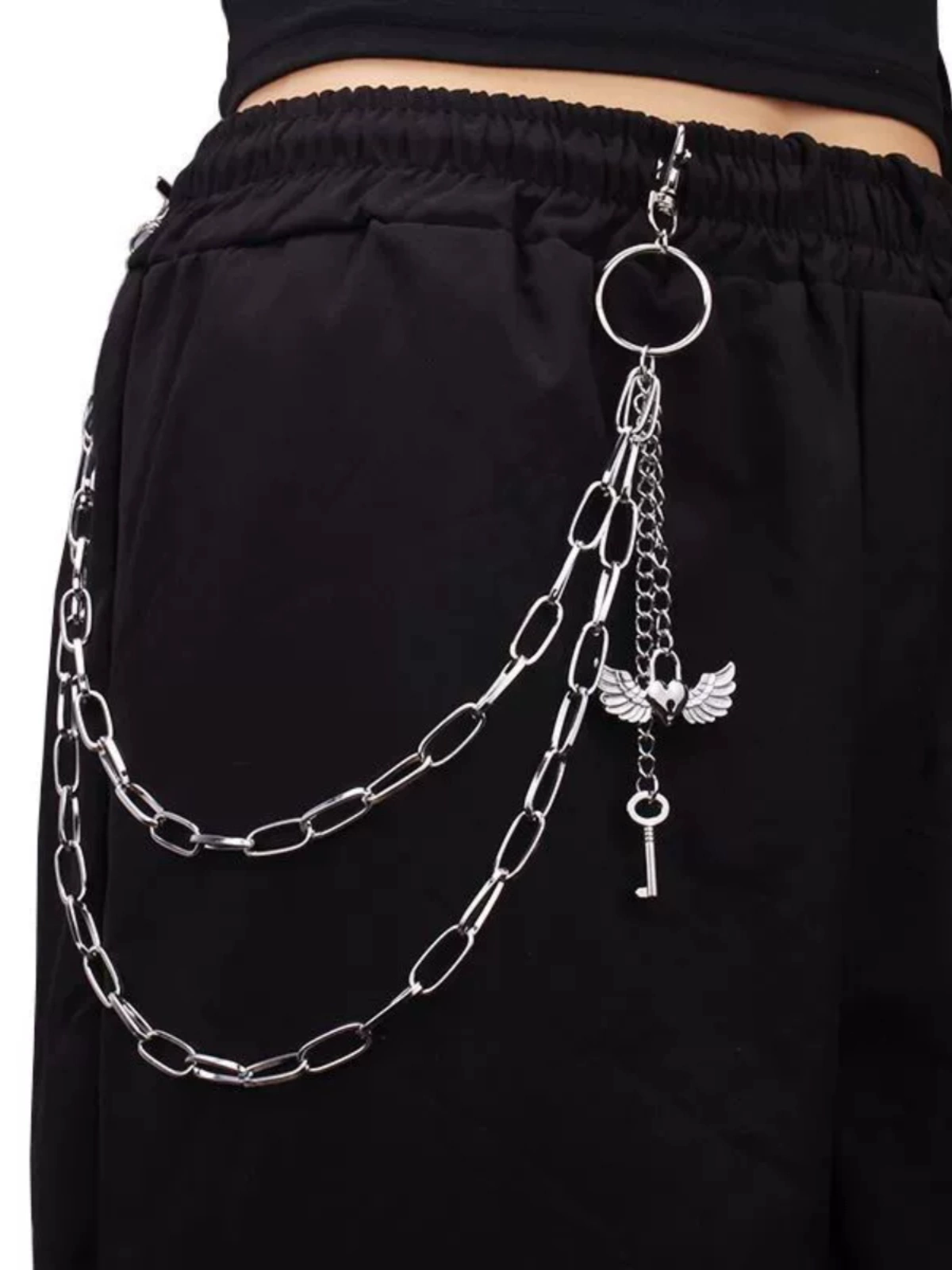Субкультура панк JK джинсы цепочка на талию аксессуары сексуальный пояс Yabi с бабочкой металлическая цепочка для брюк уличный ремень