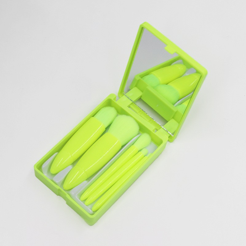 5 juegos de caja de espejo cuadrado cepillado / verde fluorescente