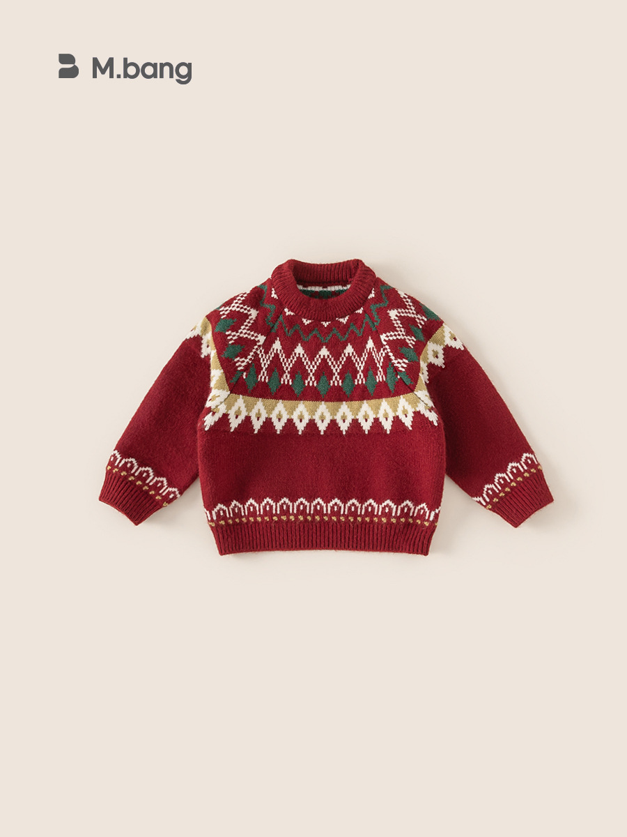 Ropa de niños Youbao otoño y invierno nueva ropa de Año Nuevo para niños suéter niñas camisas de punto de manga larga camisa de punto para niños