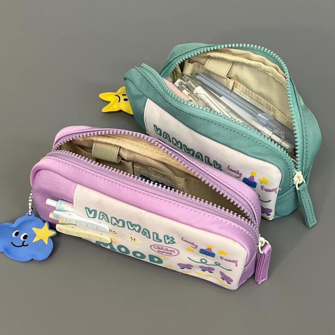 Bolsas de lápiz de dibujos animados japoneses, bolsas de lápiz de graffiti de alta calidad, bolsas de lápiz de almacenamiento, bolsas de lápiz