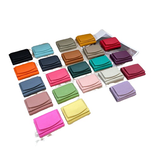 Cross-border first-layer cowhide new women's wallet short Rfid genuine leather wallet coin bag buckle card holder wholesale