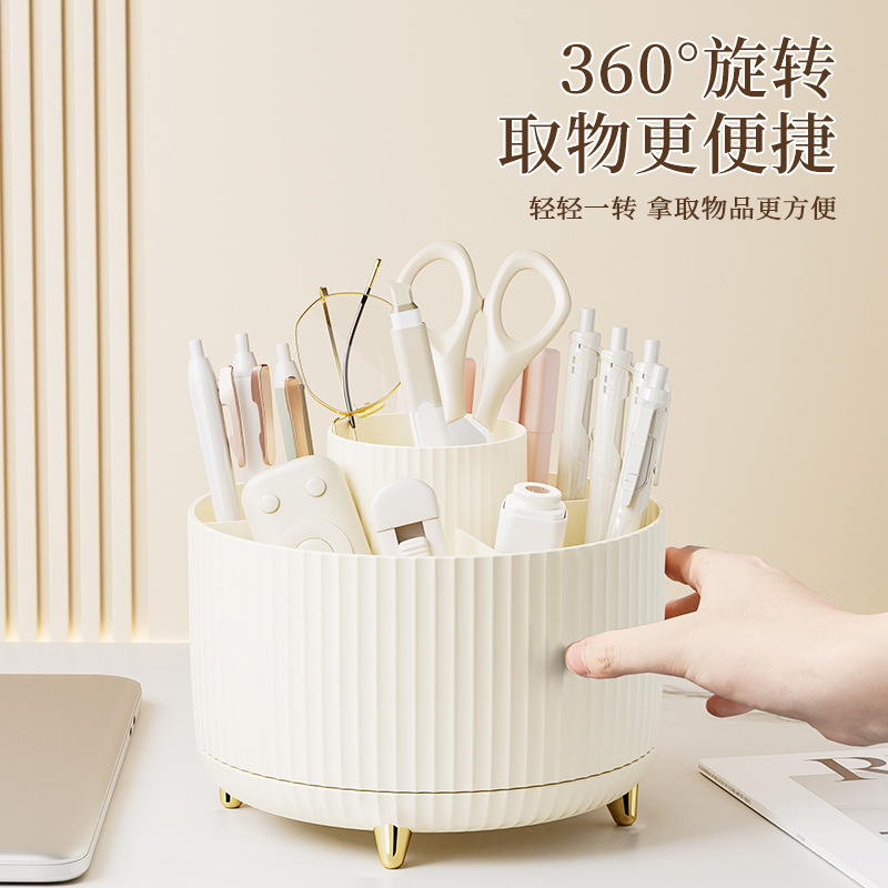 Un par de portalápices giratorios para niños y niñas, compartimento de almacenamiento de escritorio para niños, caja de almacenamiento de papelería de escritorio de oficina