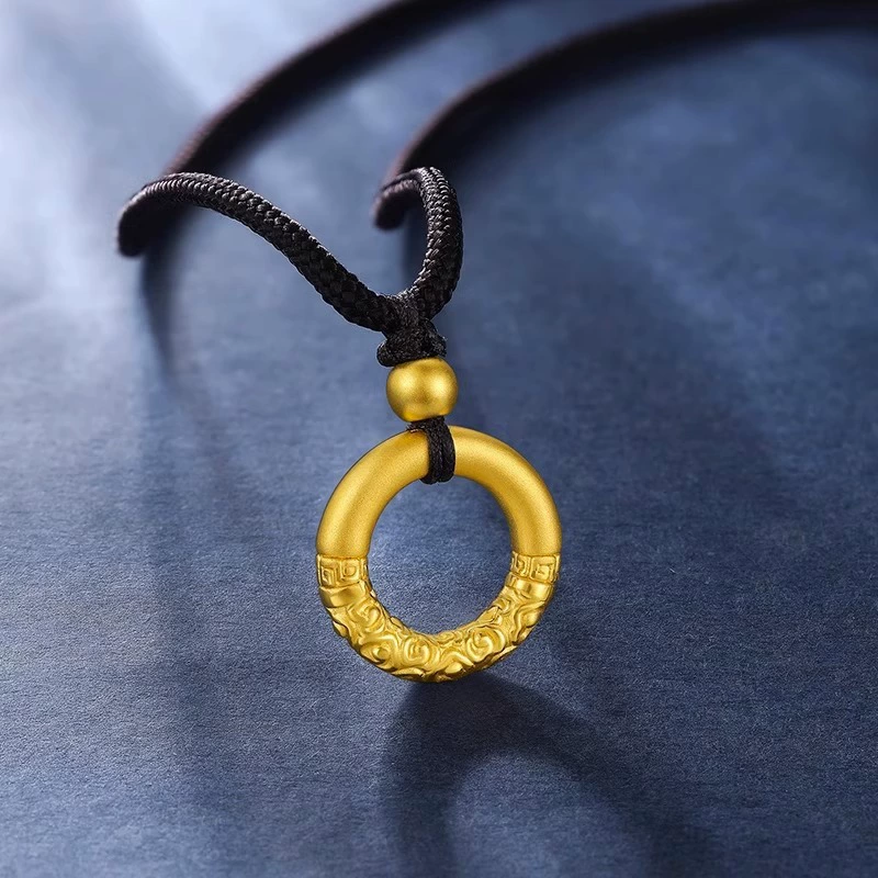 Медное позолоченное благоприятное облако Ruyi Xiangyun золотой обруч-подвеска для мужчин и женщин