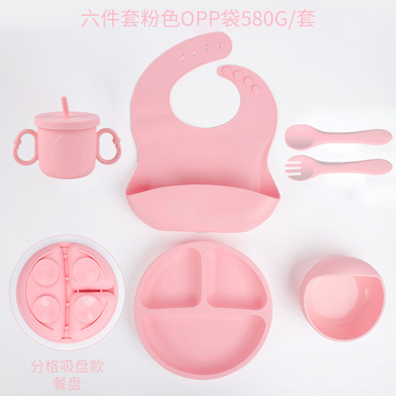 Placa de almuerzo de ventosa resistente a caídas de silicona de grado alimenticio Dumo Baby Juego de tazón Placa de almuerzo de silicona