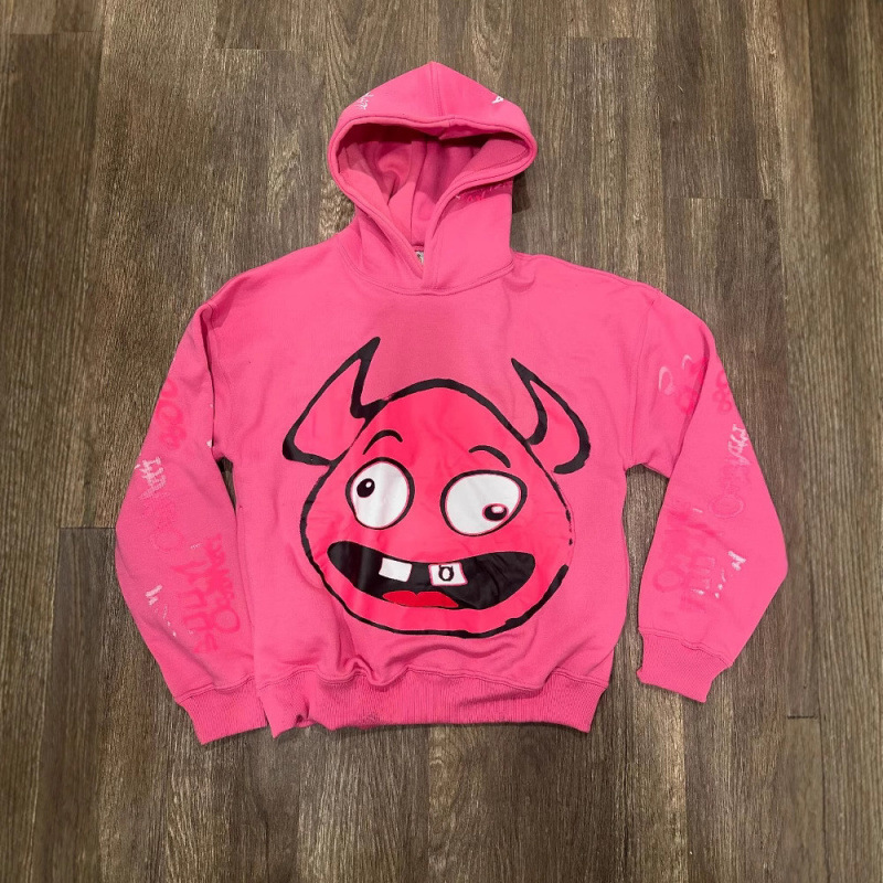 Y2K Demon Print Dark Aesthetic Hoodie – Retro Streetwear Pullover With 3D Effect_viptrois.com
