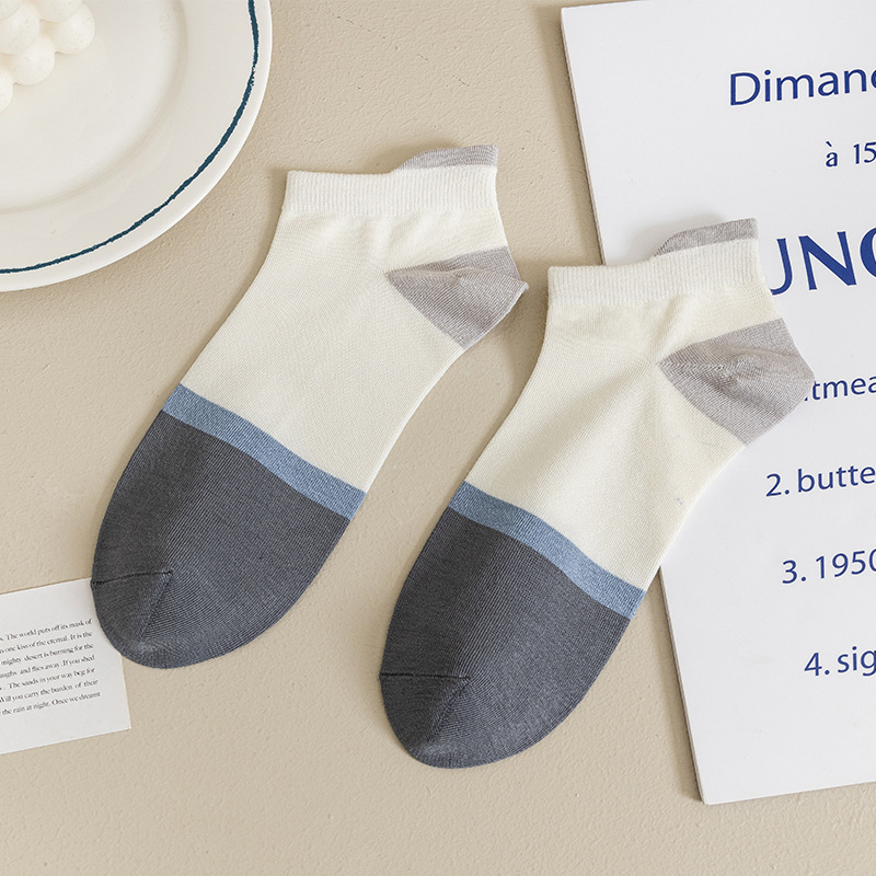 Calcetines de primavera y verano calcetines de algodón de los hombres bajo-top corto rayas transpirable deportes barco Calcetines Zhuji calcetines de hombre al por mayor