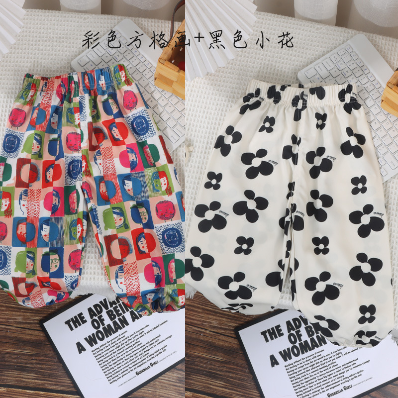 Pantalones infantiles de verano para niños, pantalones de nueve puntos para mujeres, pantalones anti-mosquitos coreanos, pantalones de lámpara, dos paquetes image 10