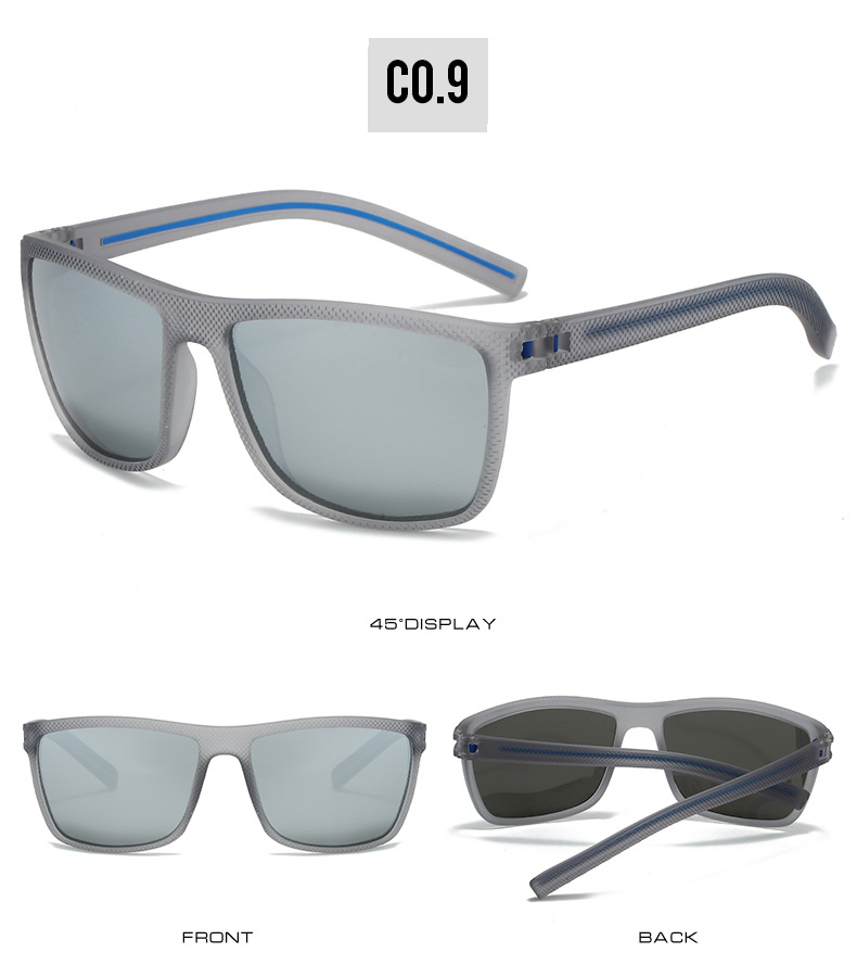 60g Weight Full Frame Glasses Structure Sunglasses Classification Tac, UV400 Protection Lens Material Square Glasses Style Outdoor Occasion Geometric Pattern All Seasons Season Unisex Gender Casual Style Grey, Black Color Casual Geometric Tac UV400 Protection Square Full Frame Men's Sunglasses 13