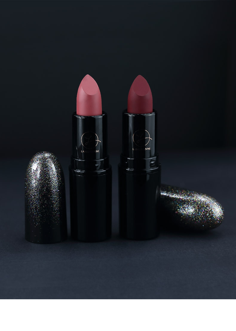 Langmanni's new Starry Sky bullet-shaped lipstick pen, single black tube matte textured lipstick, cross-border makeup undefined
