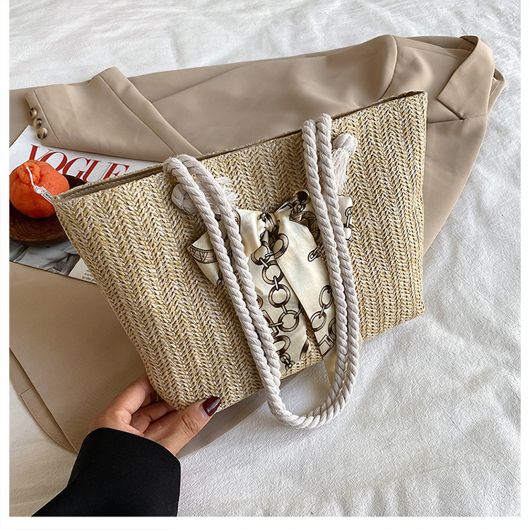 New Popular Large-capacity Woven Single Shoulder Tote Bag Wholesale Nihaojewelry display picture 4