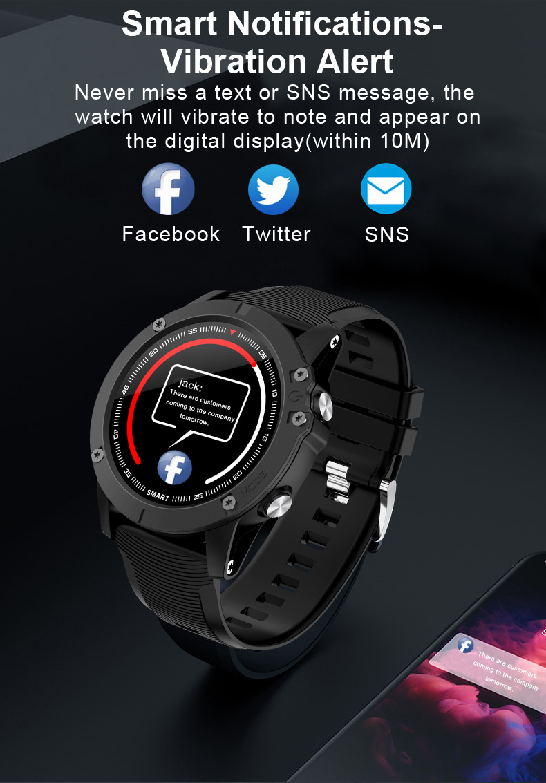 Lo smartwatch da esterno Q58 monitora la frequenza cardiaca, la pressione sanguigna e molteplici modalità di allenamento con un contapassi_voghion.com