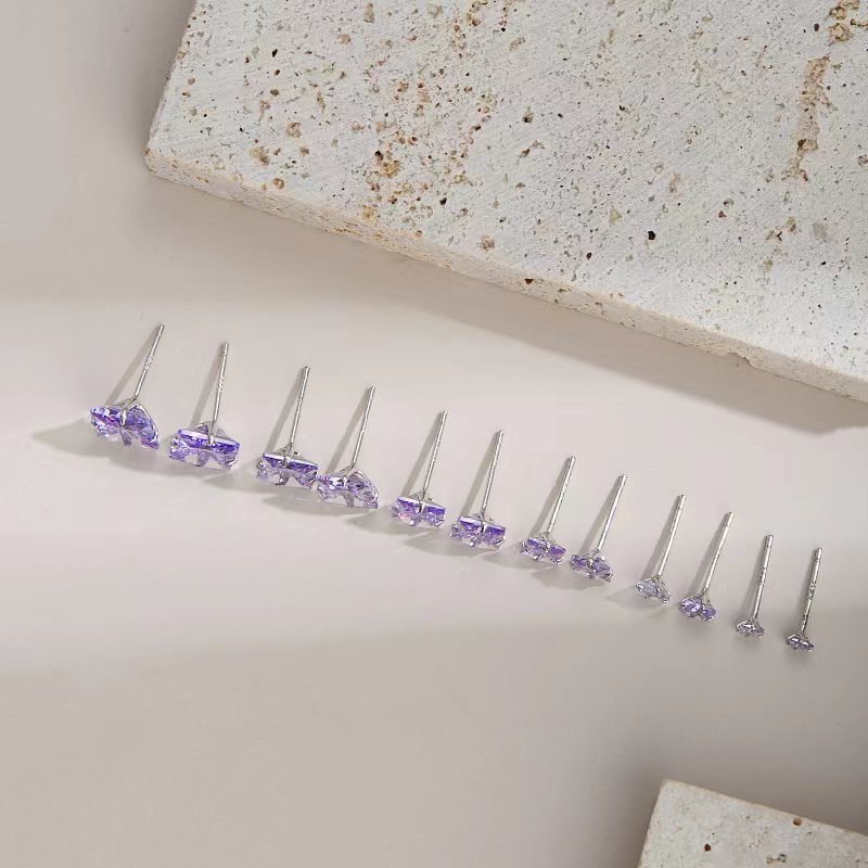 1 Pair Quantity Holiday, Daily Occasion 925 Sterling Silver Material 1 Pair 925 Sterling Silver 925 Sterling Silver Earrings Square Ear Studs