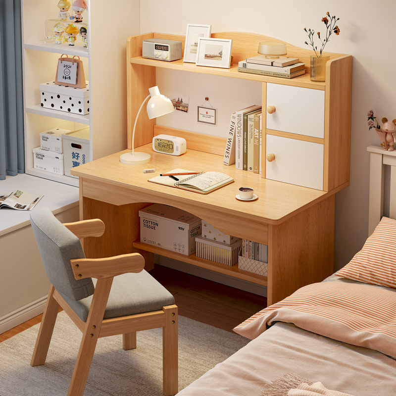 Desk Student Study Desk Computer Desk Household Table Simple Table with Bookshelf Table and Chair Set Bedroom Simple Writing Desk
