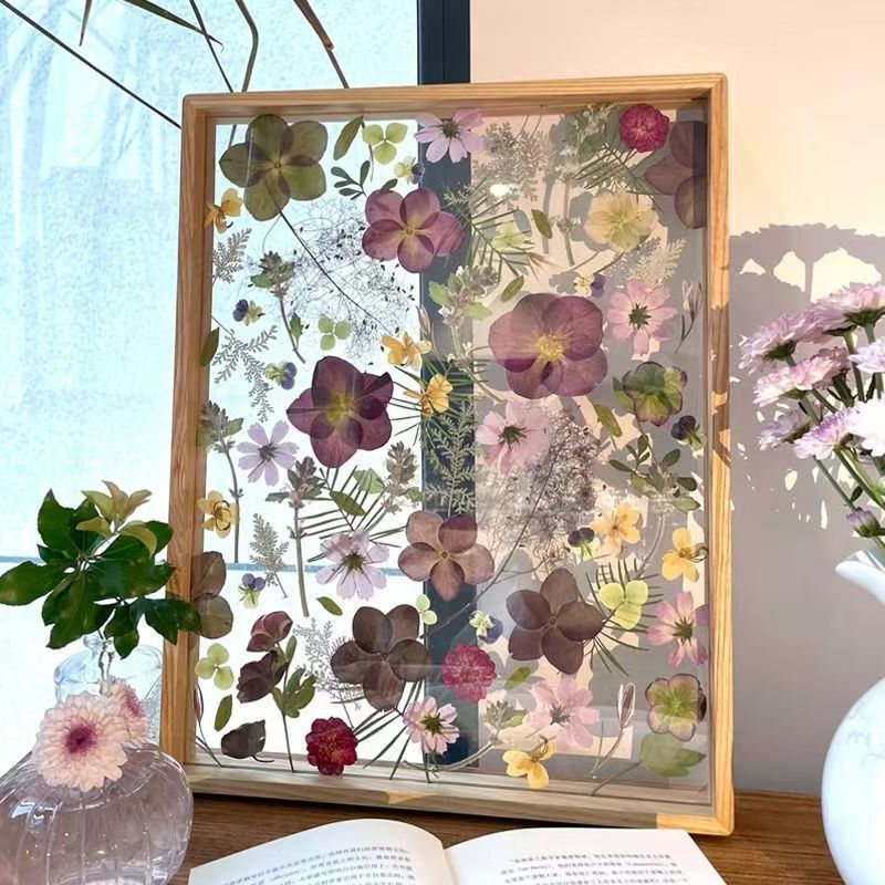 Dried Flower Pressed Flower Photo Frame Acrylic Transparent Lamination Film Hand-Made Material Plant Leaf Specimen Glass Picture Frame