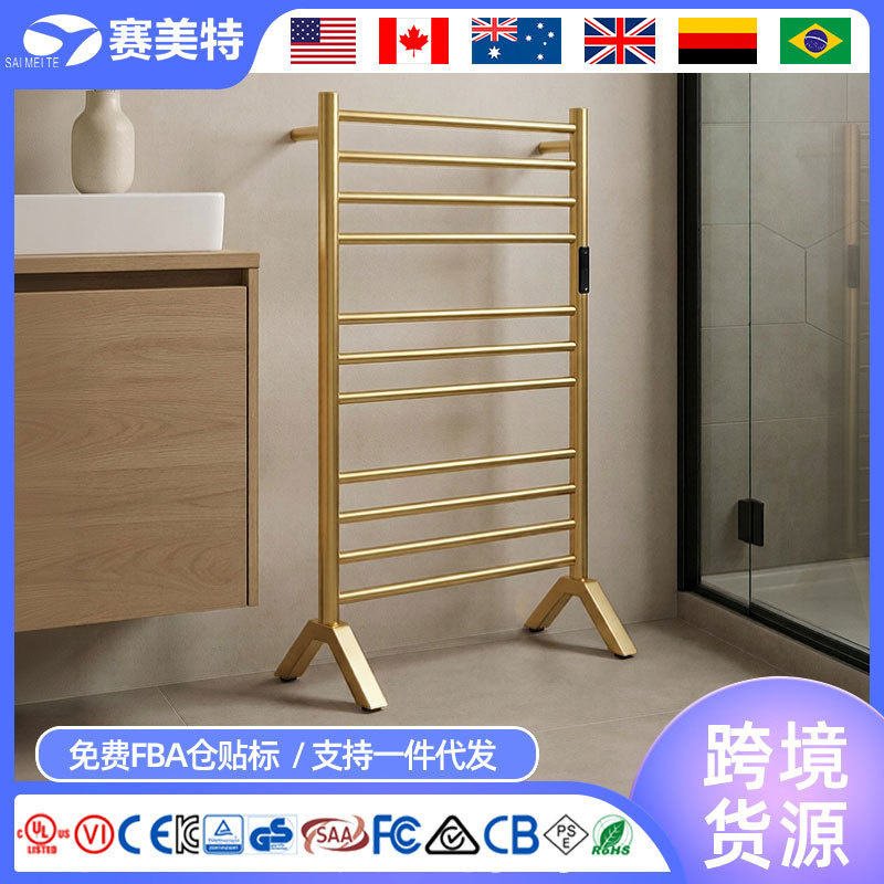 Cross-Border Direct Supply of Stainless Steel Bathroom Smart Electric Heated Towel Rack, Light Luxury Floor-Standing Towel Dryer, Source Factory