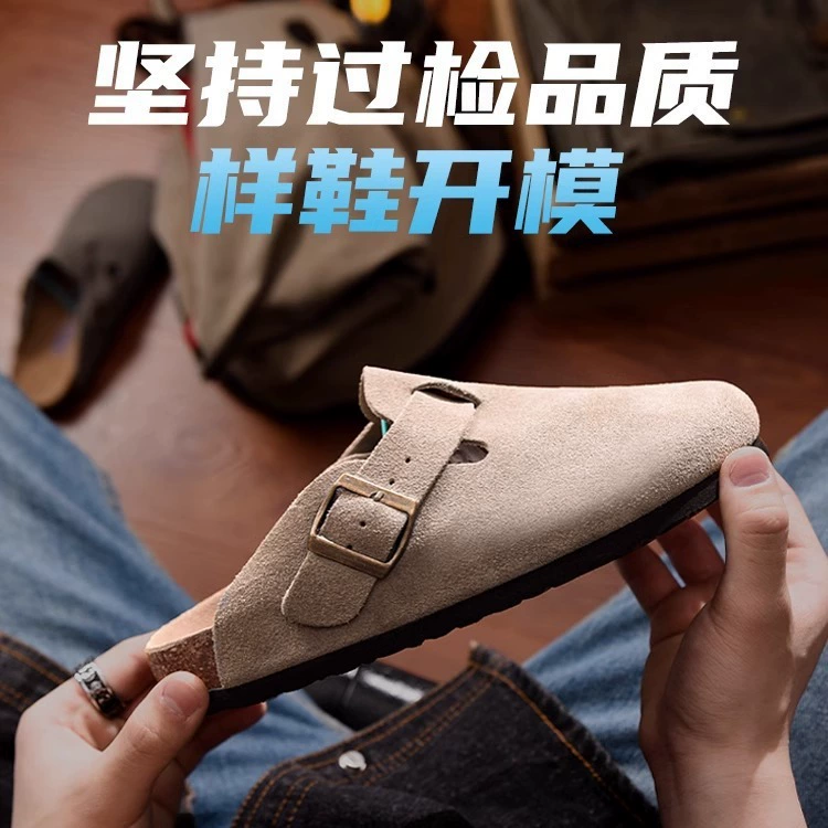 Кожаные ботинки на толстой подошве Birkenstock 2024 весна-лето, без шнурков, походная обувь, Birkenstock пробковая подошва, мужская и женская, универсальные