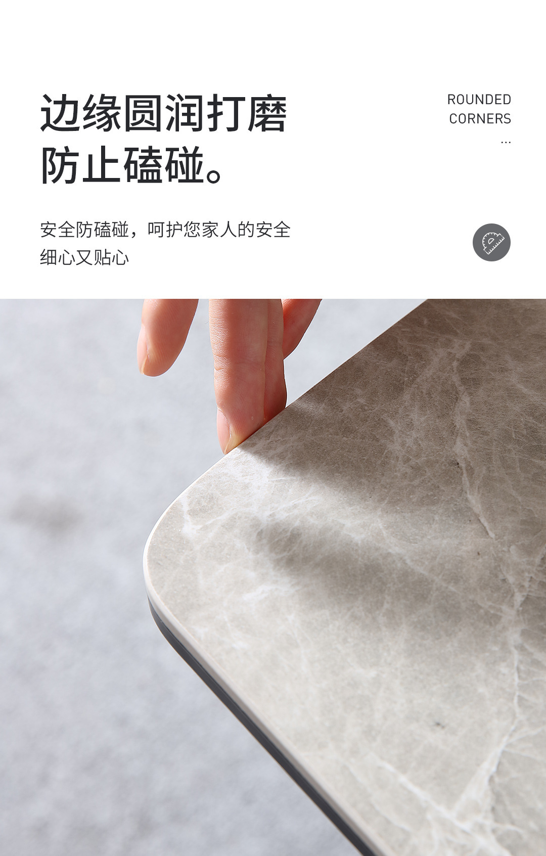 亮光面复合岩板餐桌家用小户型长方形桌子现代简约灰色餐桌椅组合