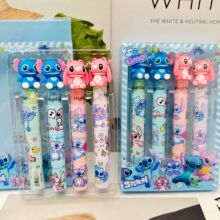 创意三色叠叠乐荧光笔可爱史迪奇卡通记号笔学生划重点标记手账笔