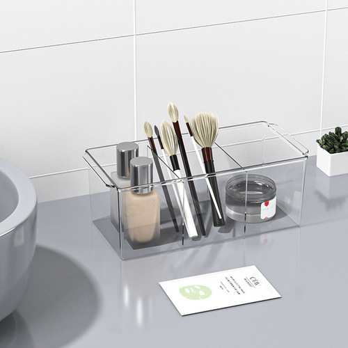 Overflow purchase three-compartment large-capacity storage box simple transparent PET desktop detachable medicine box organizer