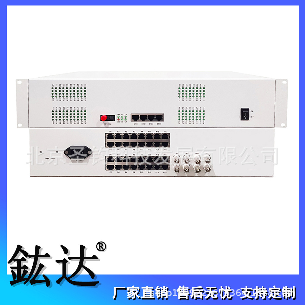 4路E1+128路电话+4路物理隔离百兆网络综合业务接入多业务光端机