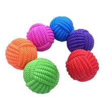 狗狗玩具球线球互动啃咬狗咬球仿毛线球玩具实色TPR棉绳球 7.5cm