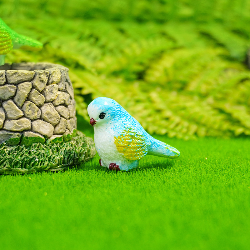 Adornos de pájaros de dibujos animados lindos, micropaisaje de musgo, accesorios carnosos, jardinería, plantas, animales, artesanías, adornos
