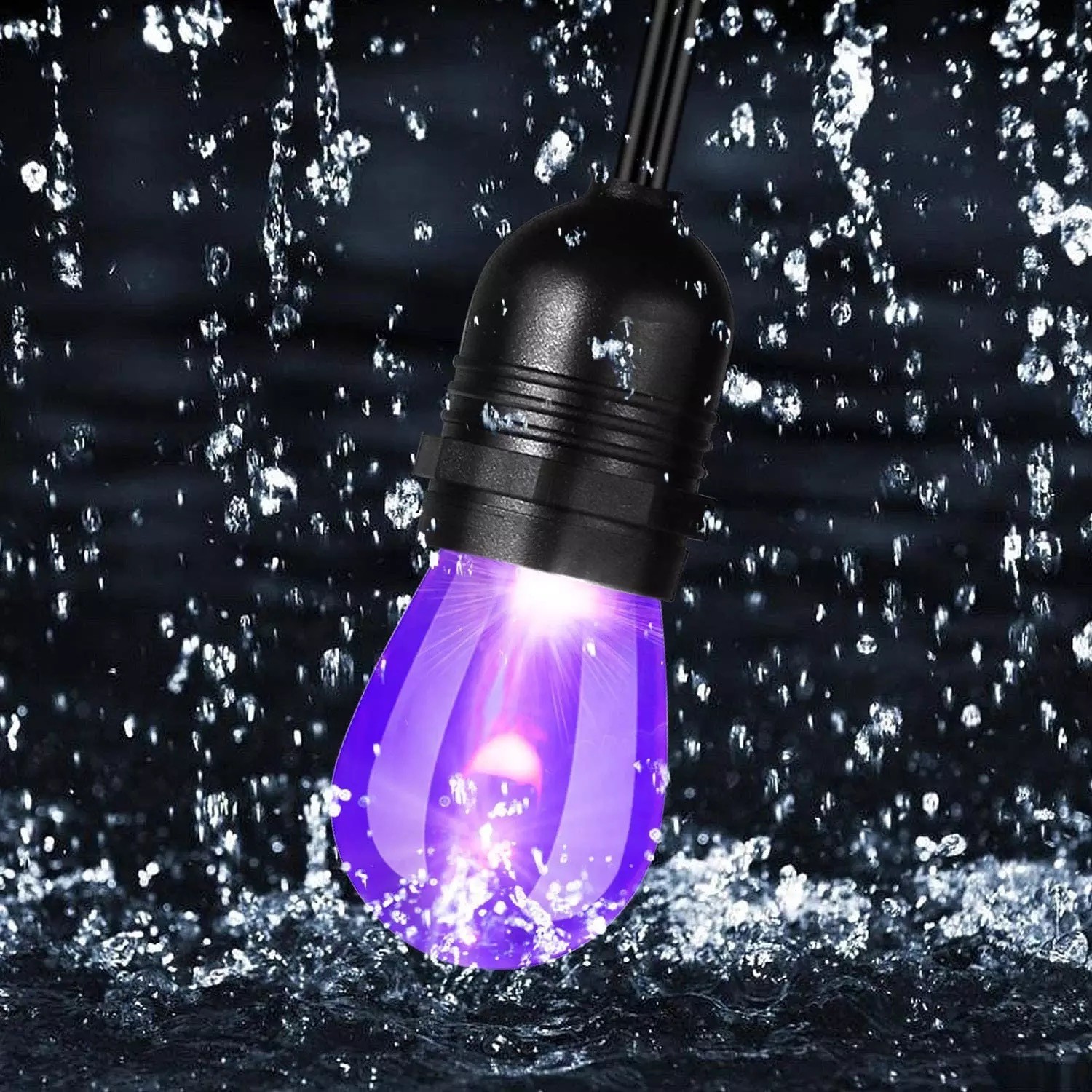 IP65 Waterproof Color-Chasing LED String Lights – Solar/Plug-in Remote Control (16FT/32FT/49FT, S14 Bulbs, CE Certified, For Garden/Christmas/Party)_voghion.com