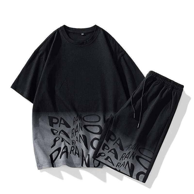 Men's Clothing Cross border exclusive summer short sleeved suit for men, casual sportswear, trendy and handsome ice silk T shirt for men_voghion.com