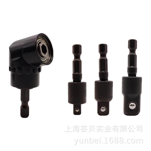 Cross-border 360 degree wind batch 3pcs + small turn matching set 105 degree turning electric drill hexagonal handle to square head adapter