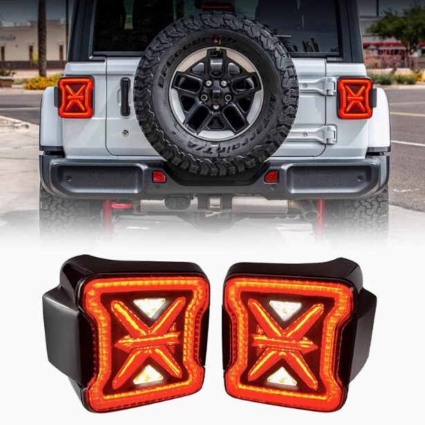 Cross-Border Wrangler Tail Lights Are Suitable for 07-24 Jeep Jkjlled Brake Reversing Signal Lights and Are Waterproof