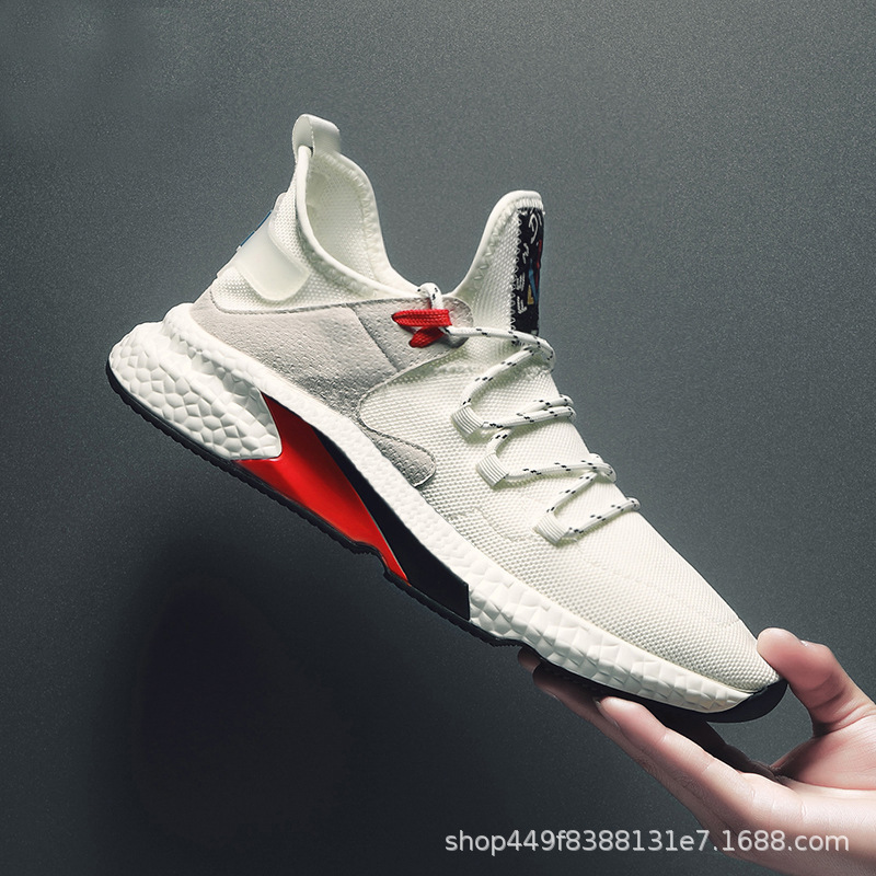 Autumn New Sports Shoes Korean Fashion Casual Shoes Men's Students Running Shoes Men's Sports Shoes Flying Weaving Shoes Men