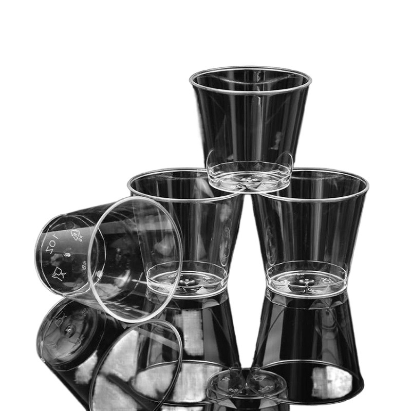 Disposable small transparent plastic glass, tea cup, increased thickness