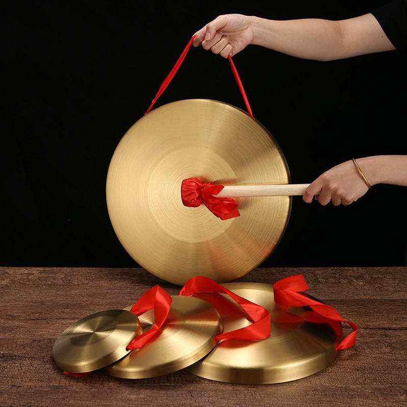 Gong Three Sentences and a Half Performance Props Gong Big Volume Flood Prevention Warning Gong Opening Gong High Tone Small Gong and Drum Traditional Musical Instruments
