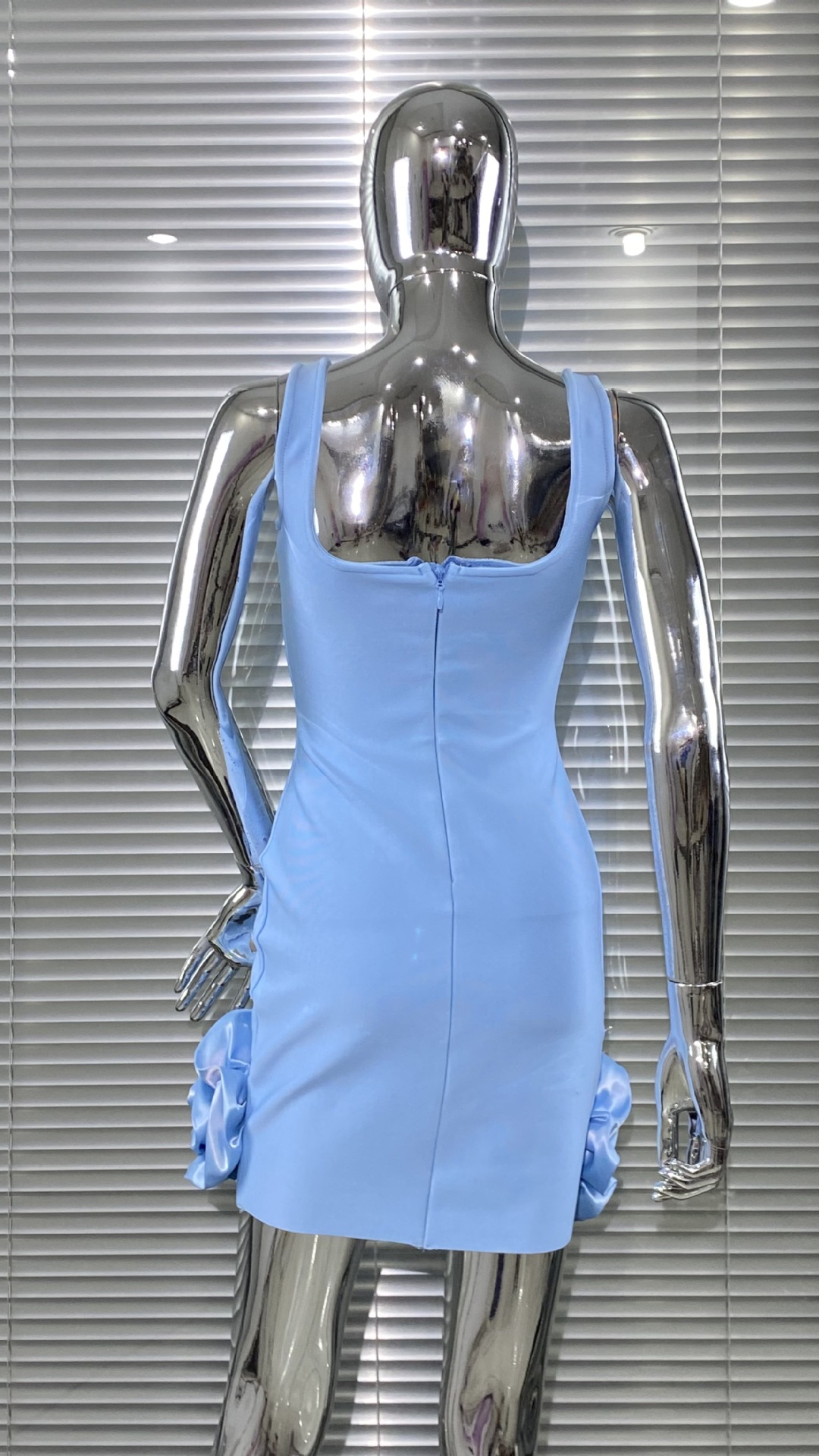 Women's Clothing Luxury Sleeveless Bandage Dress Rhinestone Embellished Tulip Shaped Skirt Bodycon Style Party Women's Clothing_ecoleips.com