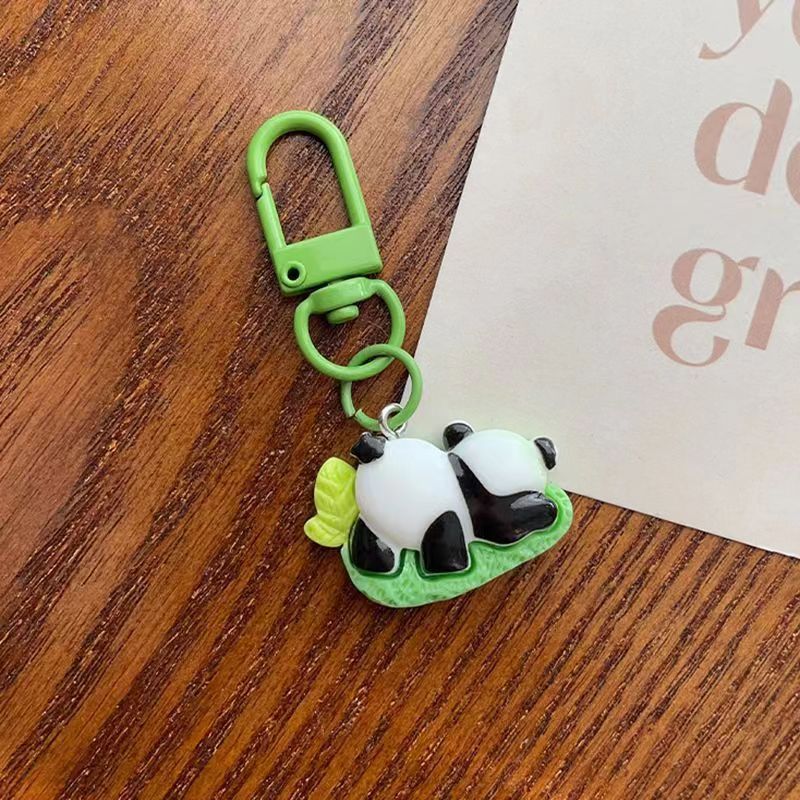 Caricatura panda bambú llavero auriculares accesorios colgantes accesorios para niñas DIY pareja amigos pequeños regalos