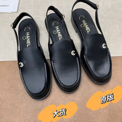 2025 新しい Xiaoxiangfeng 本革フラットバックストラップスリッパ英国スタイル多用途包頭サンダル女性のための