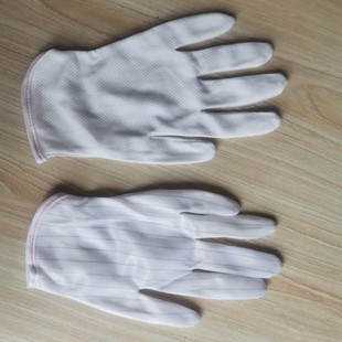 Manufacturer's Anti-Static Dispensing Work Gloves Striped Dot Plastic Particles Anti-Slip Electronic Dust-Proof Work Anti-Static Gloves