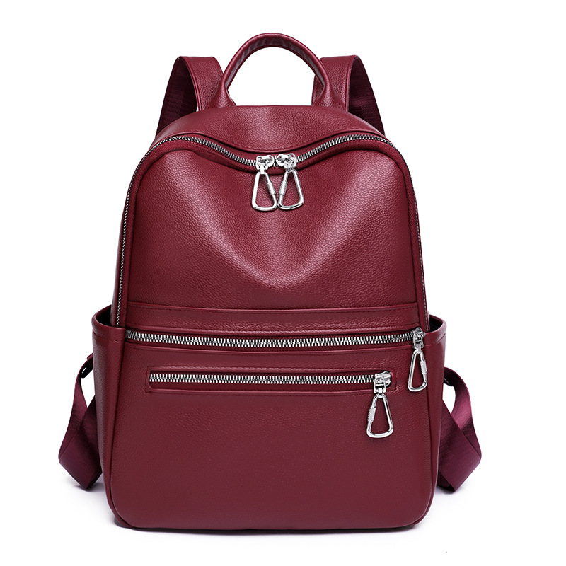 Bolsos para mujer 2023 nueva mochila de cuero suave casual para mujer moda simple retro mochila de viaje mochila escolar al por mayor