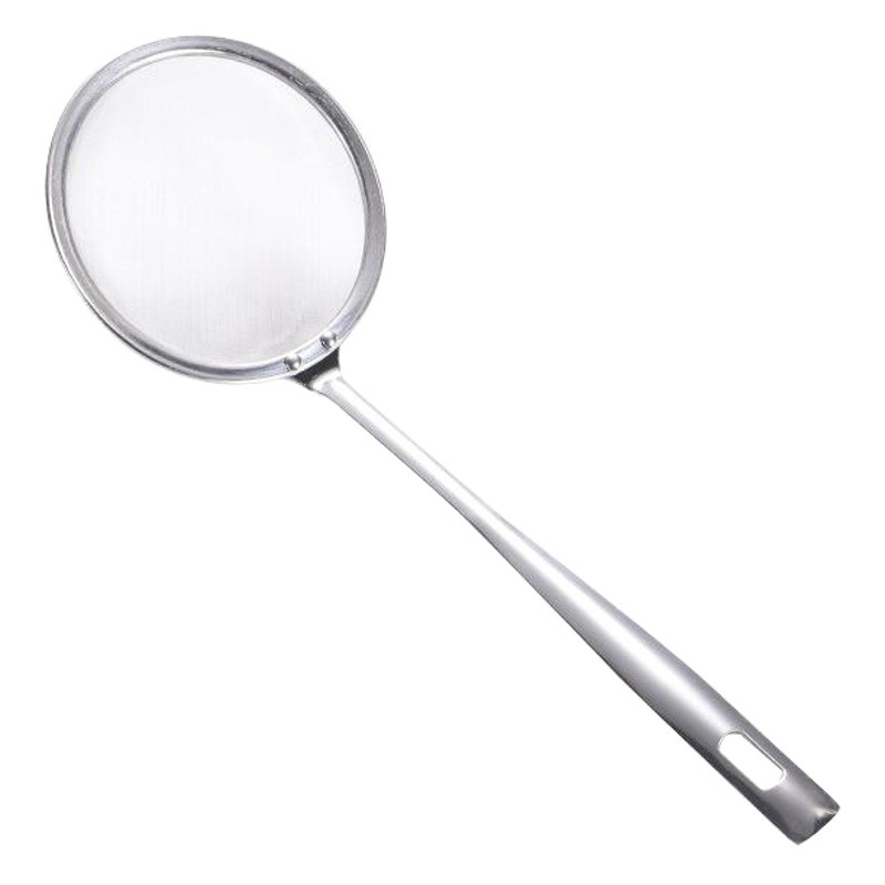 En 304 Stainless Steel Oil Filter Spoon 60 Mesh Leakage Oil Filter Soybean Milk Soybean Dregs Filter Flour Sieving Baking