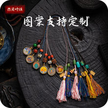 唐卡盒吊坠可装物品手绘法眼简约文殊药师小挂件女嘎乌盒西藏拉萨