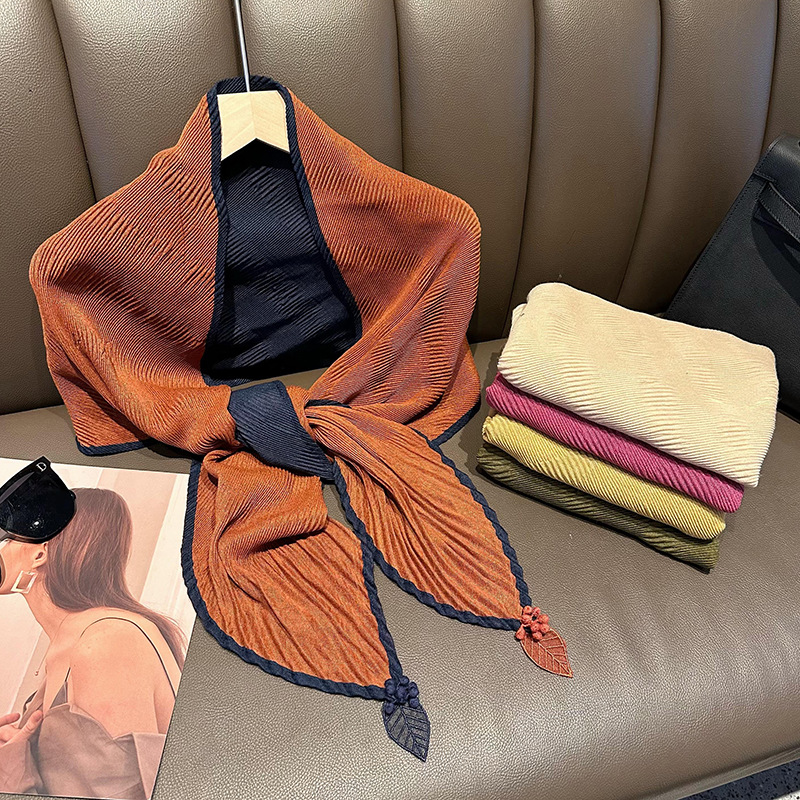 Sopa para mujeres otoño y invierno nuevo colgante de doble color de moda multifuncional bufandas de columna cervical calentamiento bufandas de seda