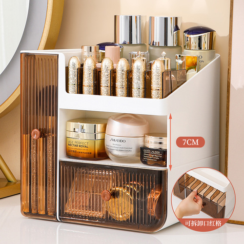Light luxury Ins cosmetics storage rack desktop dressing table organizer rack student lipstick skin care product makeup storage box
