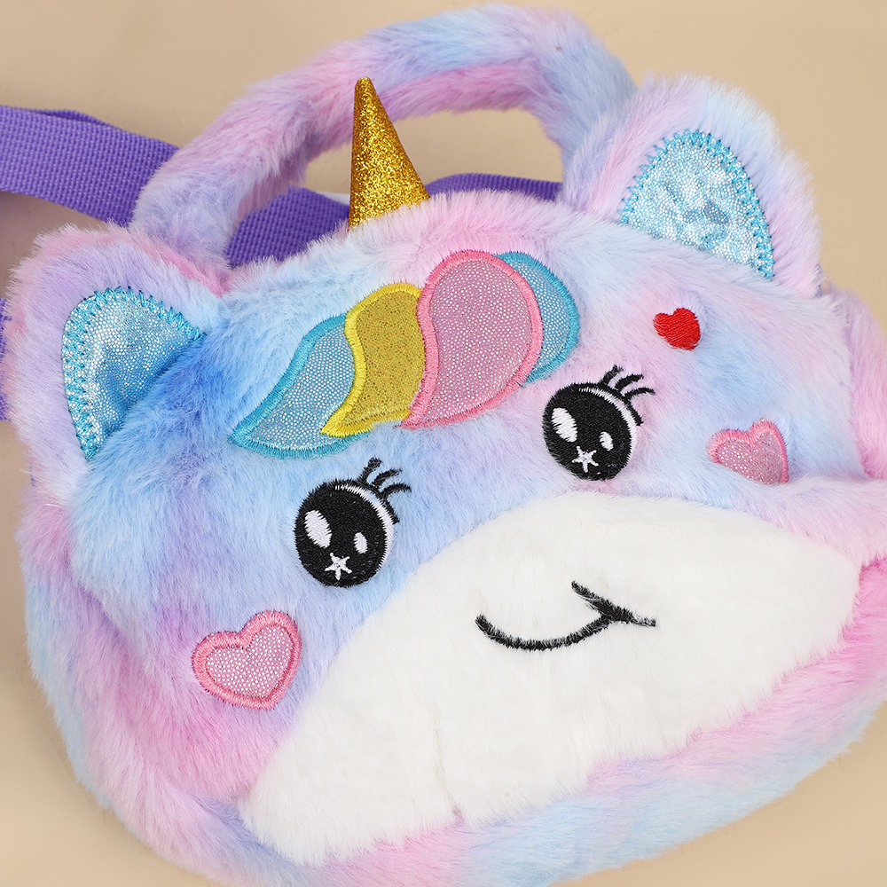 Nuevo unicornio de peluche, bolso de hombro de ojos grandes, bolso de hombro de niñas, pequeña princesa, bolso lindo, regalo para niños