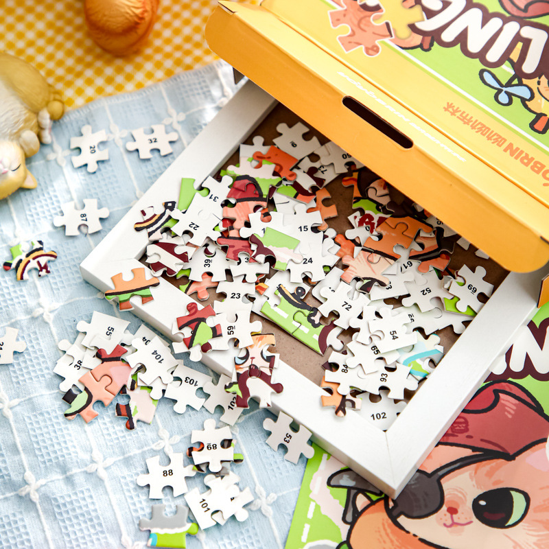 Youyou Brin Puzzle Caja de regalo Miau Miau Tea Party Departamento de estudiantes románticos de alto valor Diy Puzzles de escritorio Adornos