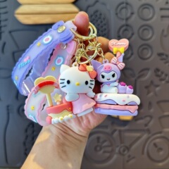 可爱蛋糕派对三丽鸥钥匙扣HelloKitty情侣书包挂件潮玩汽车钥匙链
