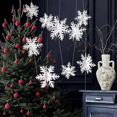 3D立体12個の雪の結晶飾り 銀白色の厚紙雪の結晶飾り パーティー クリスマス 結婚式装飾用品